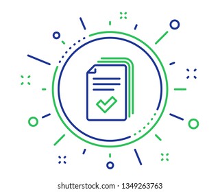 Handout Line Icon. Documents Example Sign. Quality Design Elements. Technology Handout Button. Editable Stroke. Vector