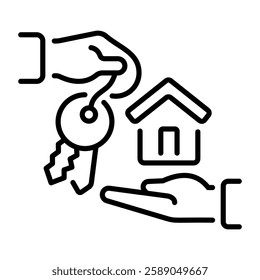 Handovers keys icon in linear style 