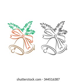 Hand-paint vector christmas bells