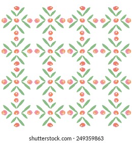 Handpaint watercolor vector background.Watercolor spots with green leaves, rowan background. Texture for invitations, cards, web sites, design.