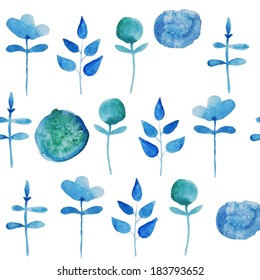 Handpaint watercolor vector seamless pattern  
