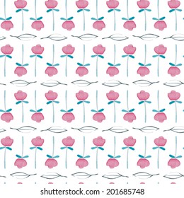 Handpaint watercolor vector seamless pattern. Perfect hand drawn texture for invitations, cards, DIY projects, web sites or for any other design. 