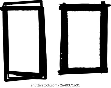 hand-painted , abstract drawing, clipart frames