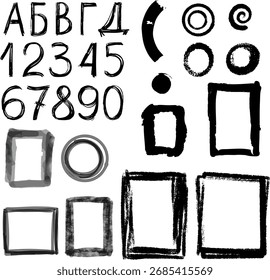 handgemalt, abstrakte Zeichnung, Clipart-Rahmen