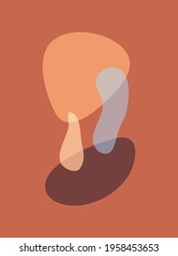 Hand-painted abstract various shapes balance composition, modern nordic wall art, minimalistic geometric prints, vector illustration for decoration, postcard or cover design.
