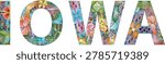 Hand-painted art design. Hand drawn illustration word Iowa for t-shirt and other decoration. Iowa is a landlocked state in the upper Midwestern region of the United States