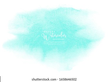 Hand-painted background mint watercolor texture, isolated on white background, Abstract artistic used as being an element in the decorative design of invitation, cards, cover or banner.