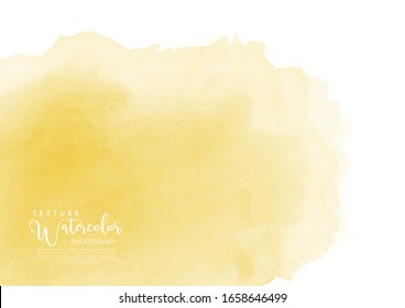 Hand-painted background yellow stain watercolor texture, isolated on white background, Abstract artistic used as being an element in the decorative design of invitation, cards, cover or banner.