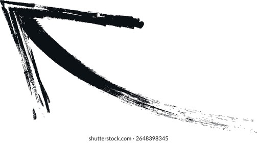 Hand-Painted Black Arrow Symbol on White Background