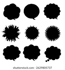 Hand-painted black balloon set, pop cute silhouettes.