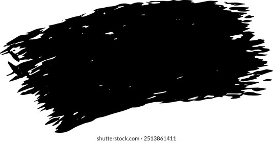 Hand-painted black brush stroke vector, ideal for adding artistic, textured details to any design