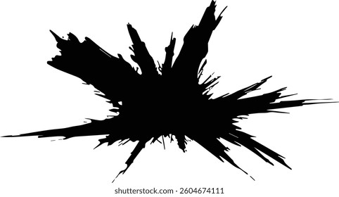 Hand-Painted Black Paint Brush Stroke Vector - Elegant Digital Art Illustration

