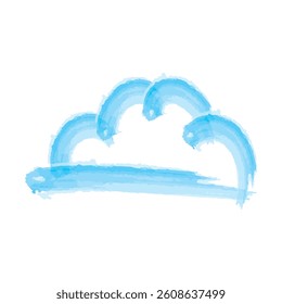 Hand-Painted Blue Waves with Transparent Background Watercolor Illustration
