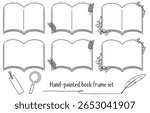 Hand-painted Book Frame Set (Vector)