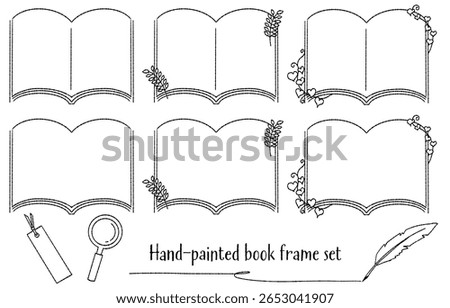Hand-painted Book Frame Set (Vector)