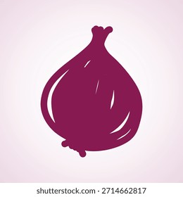 Hand-painted brown onion vector in a simple, playful children's art style. Ideal for cooking, food market, healthy eating, educational, or organic vegetable design projects. Earthy colors and textures