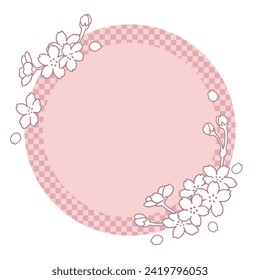 Hand-painted cherry blossom circle frame