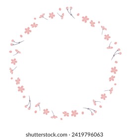 Hand-painted cherry blossom circle frame