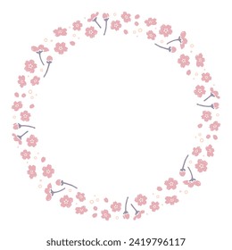 Hand-painted cherry blossom circle frame