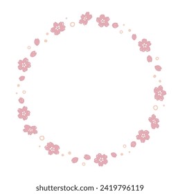 Hand-painted cherry blossom circle frame