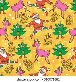 Hand-painted Christmas pattern.Excellent for packaging design, children's textiles, cards, invitations