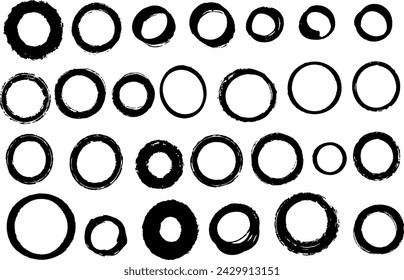 hand-painted circles, abstract drawing, clipart