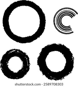 hand-painted circles, abstract drawing, clipart