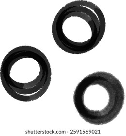 hand-painted circles, abstract drawing, clipart
