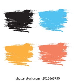 Hand-painted colorful brush strokes set. Vector Grunge Brush. Vector Frame For Modern Art Graphic Text For Hipsters. Dirty Artistic Creative Design Elements.