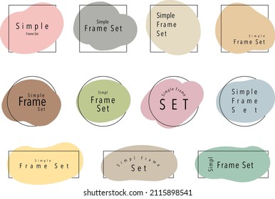 Hand-painted colorful flat frame set