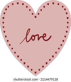Handpainted cute vector illustration of lovely Valentine’s Day hearts. Ideal for print, graphic design, scrap booking, stickers, collage, cards and other creative projects