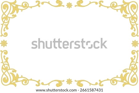 Hand-painted decorative frame in gold style.