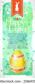 Hand-painted Easter greeting card with space for your text 