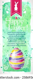 Hand-painted Easter greeting card with space for your text 