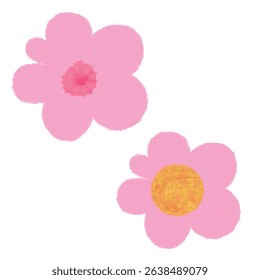 Hand-painted flowers, rough lines, soft and fluffy.
