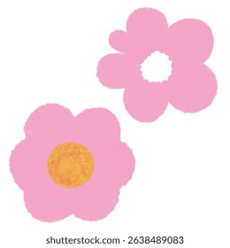 Hand-painted flowers, rough lines, soft and fluffy.