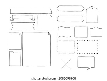 Hand-painted frame line drawing, dotted line heading
