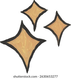 Hand-painted Gold Stars Sparkle watercolor art