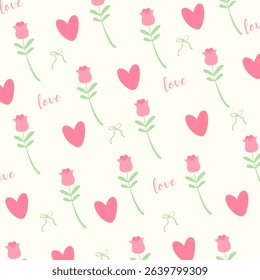 Hand-painted heart and flowers in baby pink arranged on a light background. Great for home decor, fabric, wallpaper, gift-wrap, stationery and design projects.