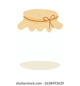 Hand-painted honey jars, rough lines, soft and fluffy.