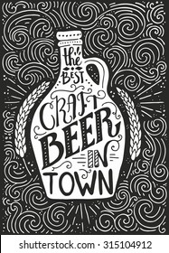Handpainted illustration of vintage beer bottle and brewery lettering - great vintage pocter with real texture. Great for pub menu, announcement of the beer festival or brewery poster.
