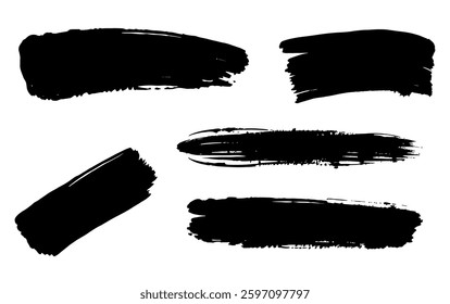 Hand-Painted Ink Brush Strokes – Abstract Design Elements