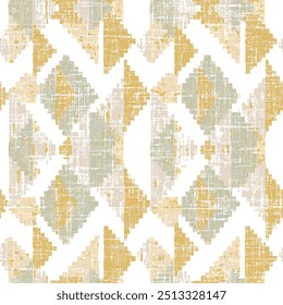 Hand-painted kilim texture dark yellow background. restoring ancient style of art. diamond geometry texture repeat pattern on creative texture surface.