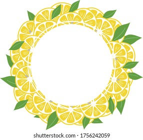 Hand-painted lemon and leaf background frame