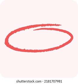 Hand-painted oval-shaped brush, illustration design.