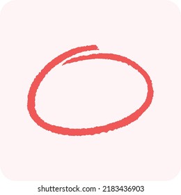 Hand-painted oval-shaped brush, illustration design.
