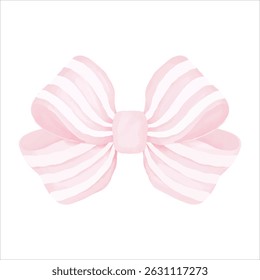 Hand-painted pink bow in soft watercolor style — perfect for feminine designs, baby showers, romantic themes, and elegant packaging