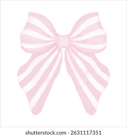 Hand-painted pink bow in soft watercolor style — perfect for feminine designs, baby showers, romantic themes, and elegant packaging