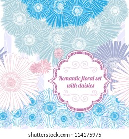 hand-painted romantic floral set with daisies