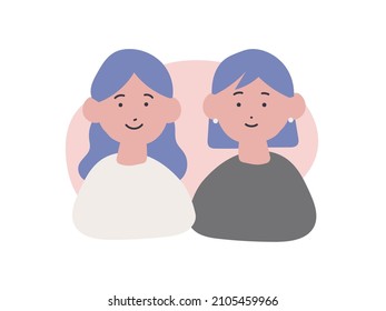 Hand-painted same-sex couple vector illustration